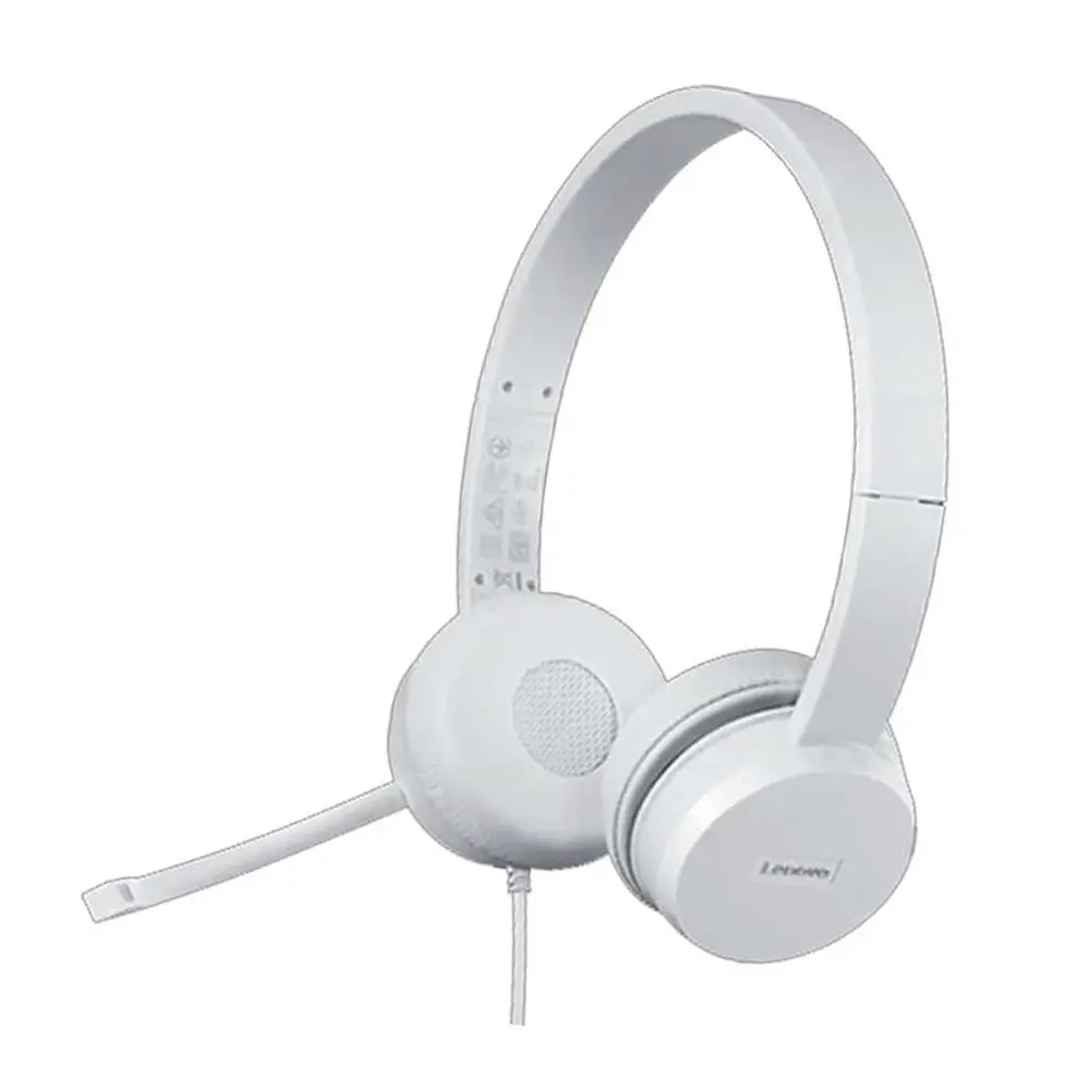 Lenovo 110 White USB Wired Stereo Headset – View 1