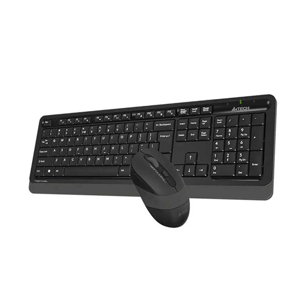 A4TECH FG1010 Wireless Keyboard Mouse Combo with Bangla – Color: Gray – View 1