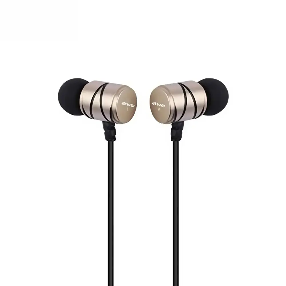 AWEI Q5I Supper Bass In Ear 3.5mm Wired Earphone – Color: Gold – View 1