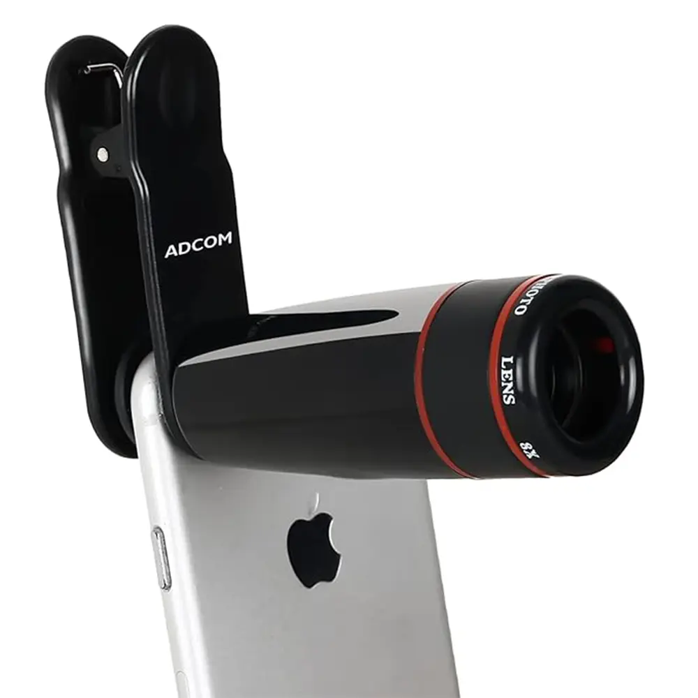 ADCOM 8X Telephoto Camera Lens-Compatible with All iPhone & Android Smartphones Mobile Phone Lens – View 1