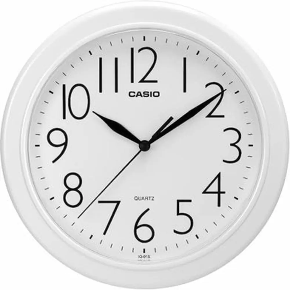 Casio IQ-01S-7DF Analog Clock Type Resin Wall Clock White Color – View 1