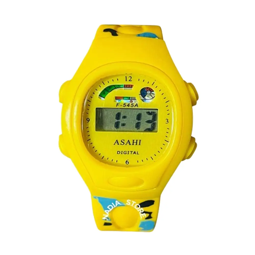 Best Fashionable Colorful And Durable Toy Sports Watch For Kids – Dial Color: Yellow, Strap Color: Yellow – View 1