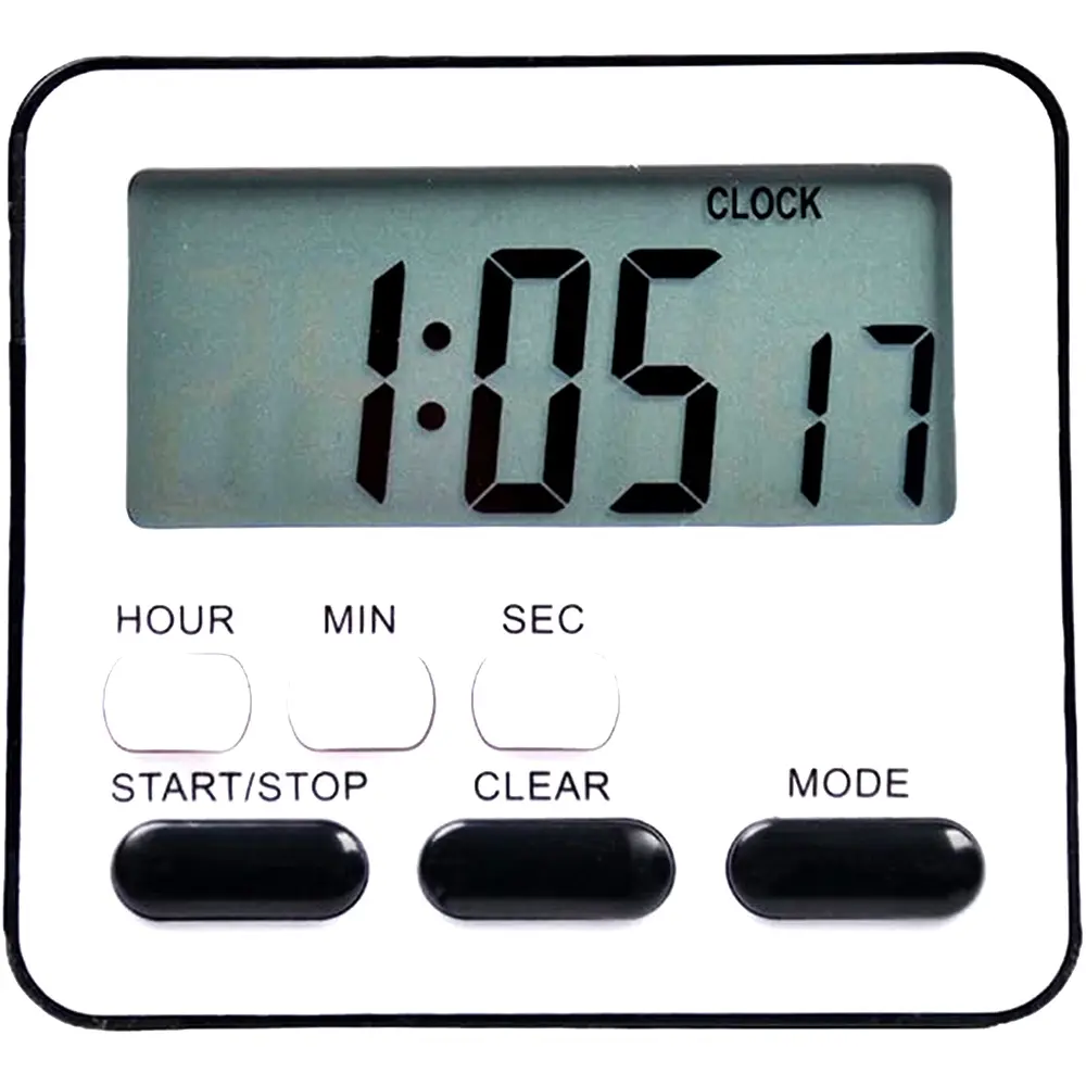 Kitchen Clock English 24-hour Electronic Timer LCD Digital Reminder Table Clock – Color: Black – View 1