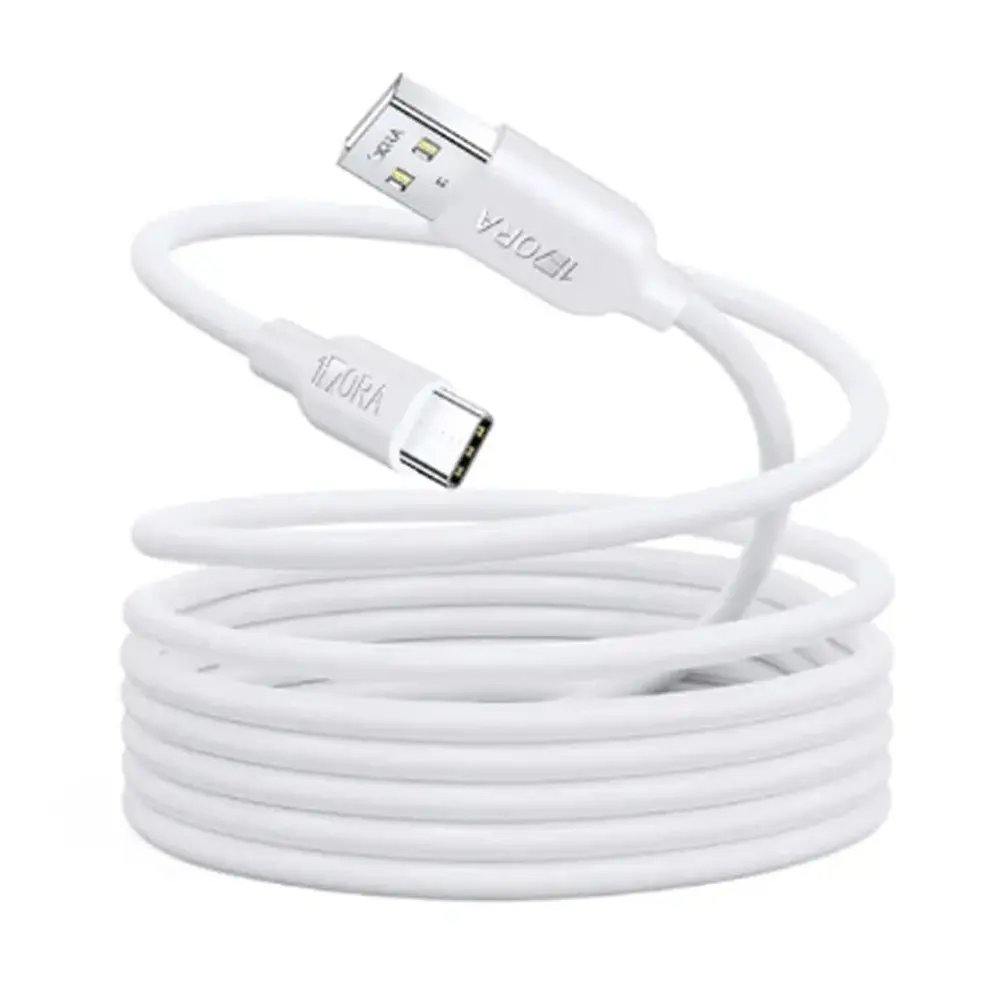 1HORA V8 Series CAB246B High-Quality 2m USB to Type-C Cable – Color: White – View 1