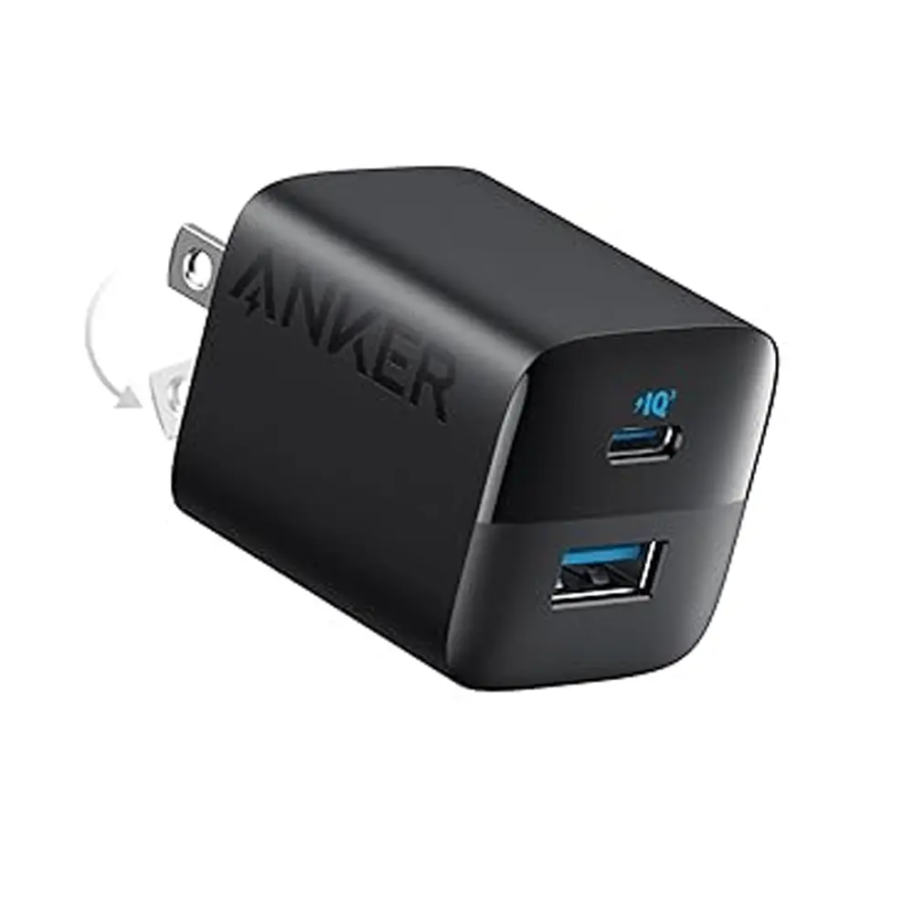 Anker 323 33W Fast USB-C Compact 2-Port Power Adapter – Color: Black – View 1