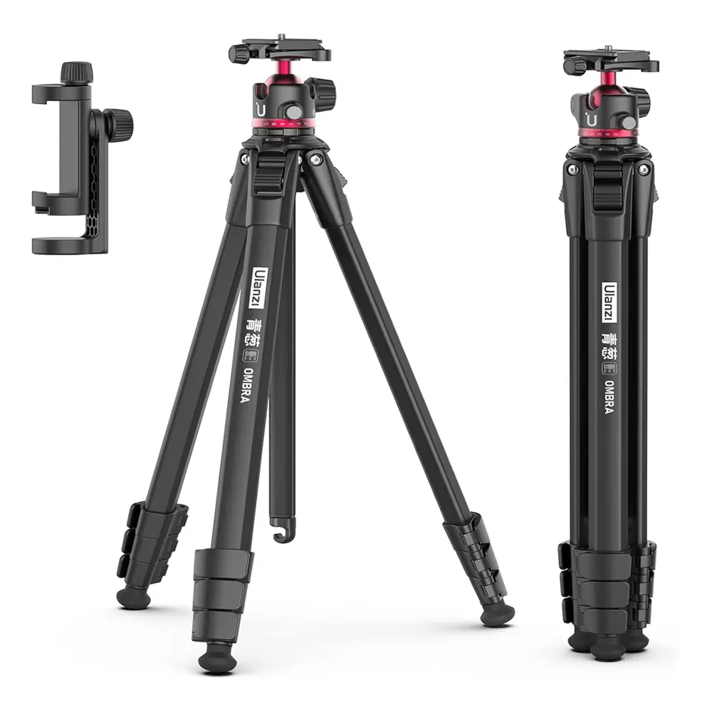 Ulanzi MT-55 Ombra Travel 360 Degree Rotatable Ball Head 8kg Load Capacity Tripod – Color: Black – View 1