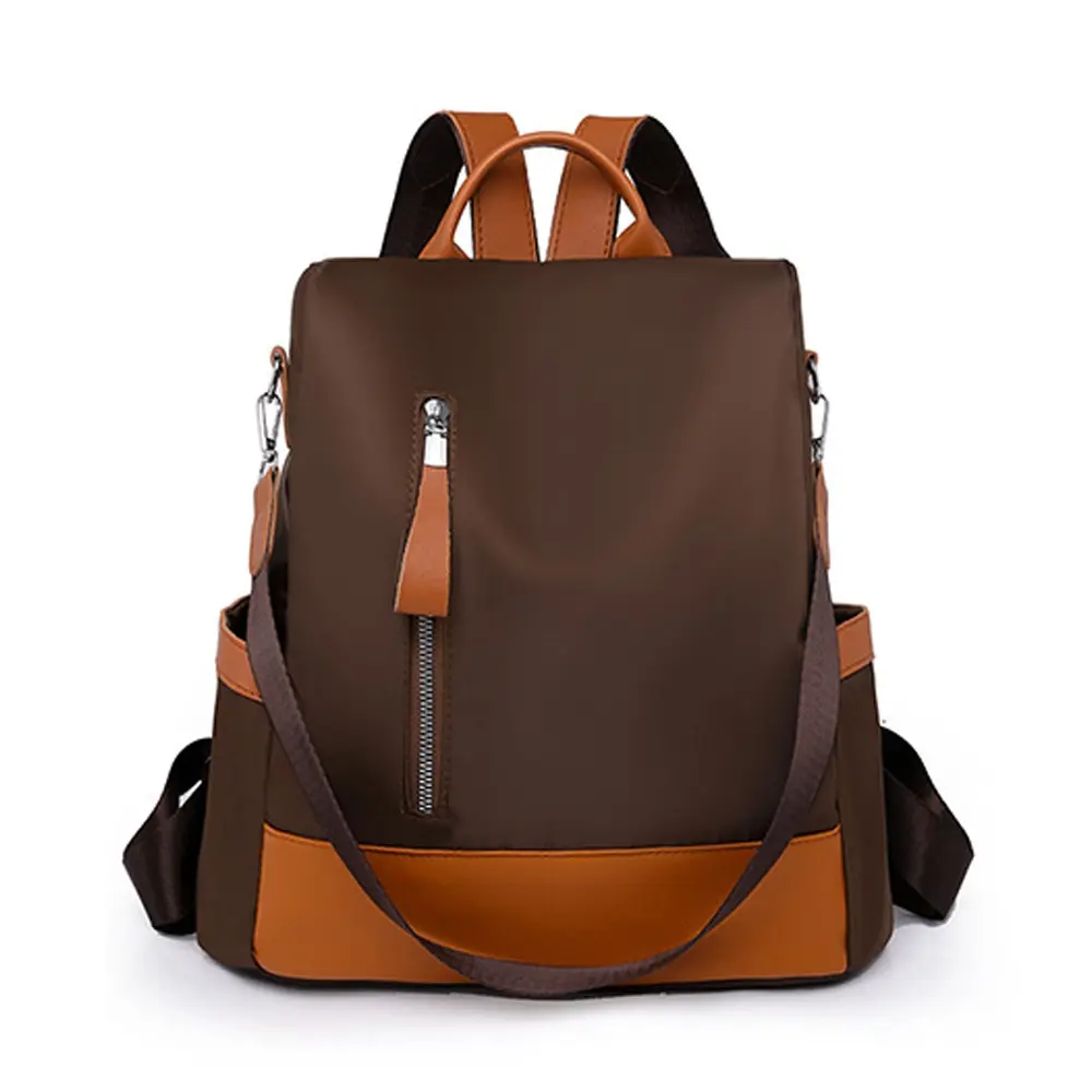 New Oxford Cloth Adequate Capacity Women’s Backpack (Brown) – View 1