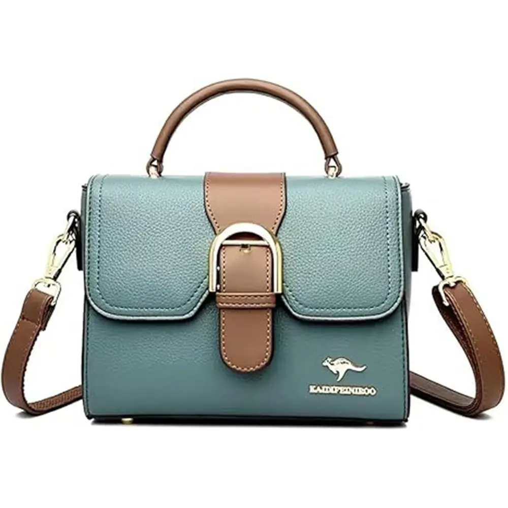 Contrast Luxury & Stylish Design Color Women Shoulder Bag – Color: Green – View 1