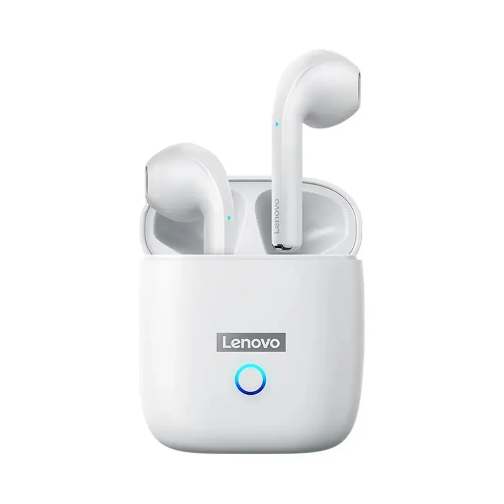 Lenovo LP50 True Semi-in-ear Sports Music Earbuds – Color: White – View 1