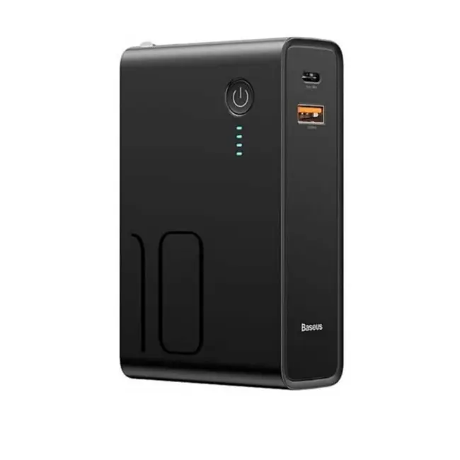 Baseus 10000mAh 2in1 Power Station 10w Travel Charger and Power bank – Color: Black – View 1