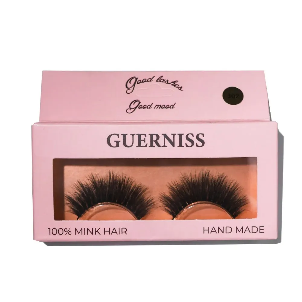 Guerniss 3D 100% mink hair 302 Vegan Durable Eyelashes – View 1