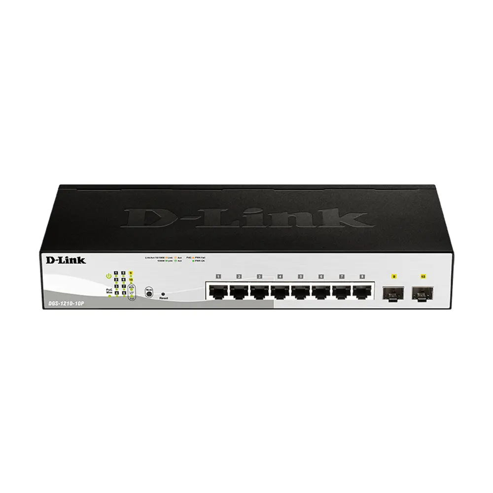 D-Link DGS-1210-10-Port Smart Managed Gigabit PoE Switch – View 1