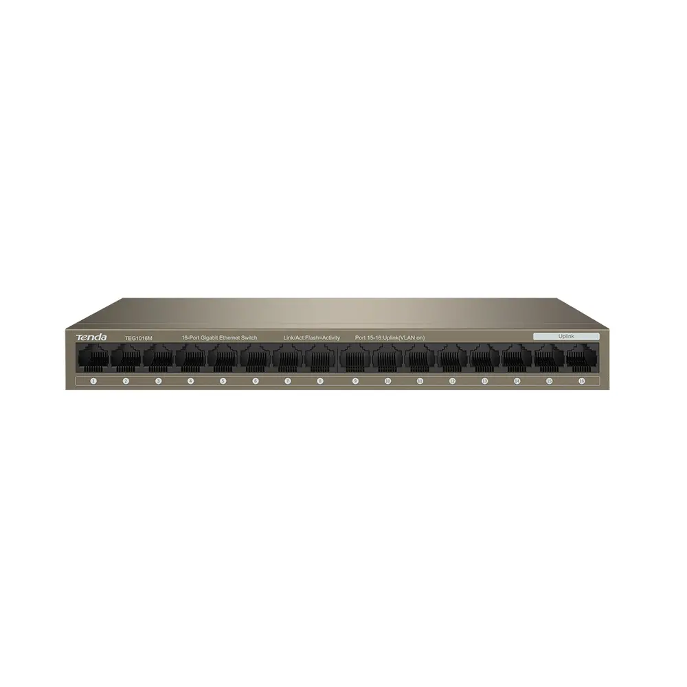Tenda TEG1016M 16 Port Gigabit Ethernet Metal Body Switch – View 1