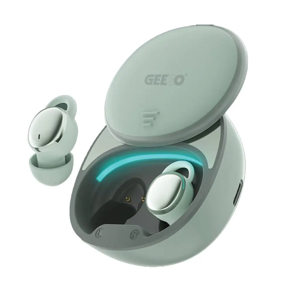 Geeoo T5 TWS Touch Control Mini Earbuds – Color: Green – View 1