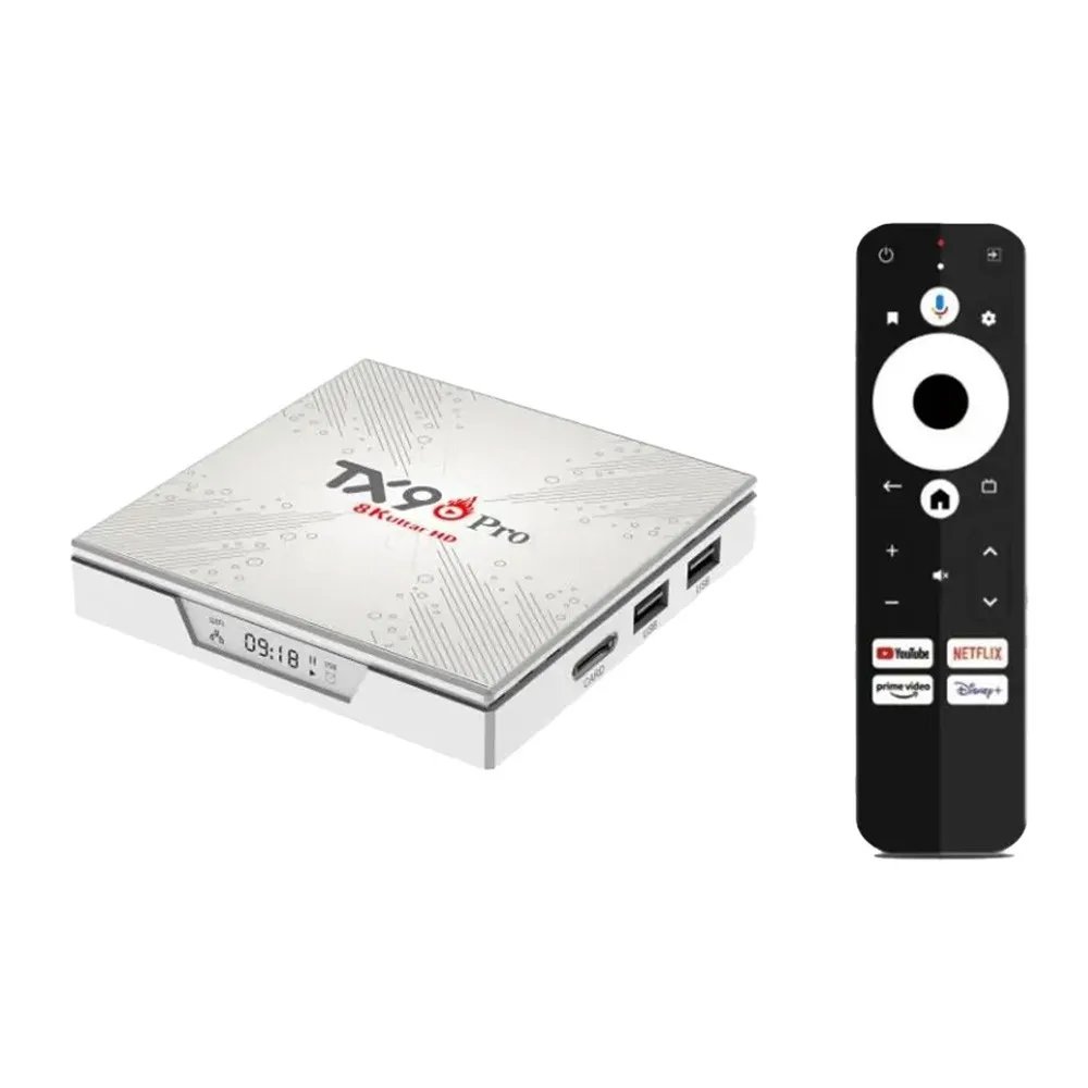 TX90 Pro 14K Ultra HD Android TV Box with Voice Control Remote – View 1