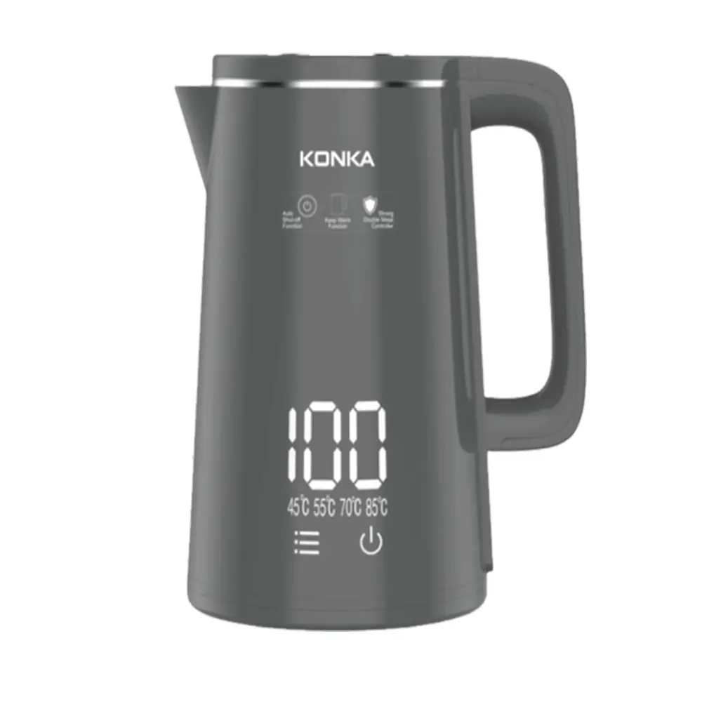 KONKA KEKLW-18M 1.8 Litter LED Display Electric Kettle – Capacity: 1.85 L, Color: Gray – View 1