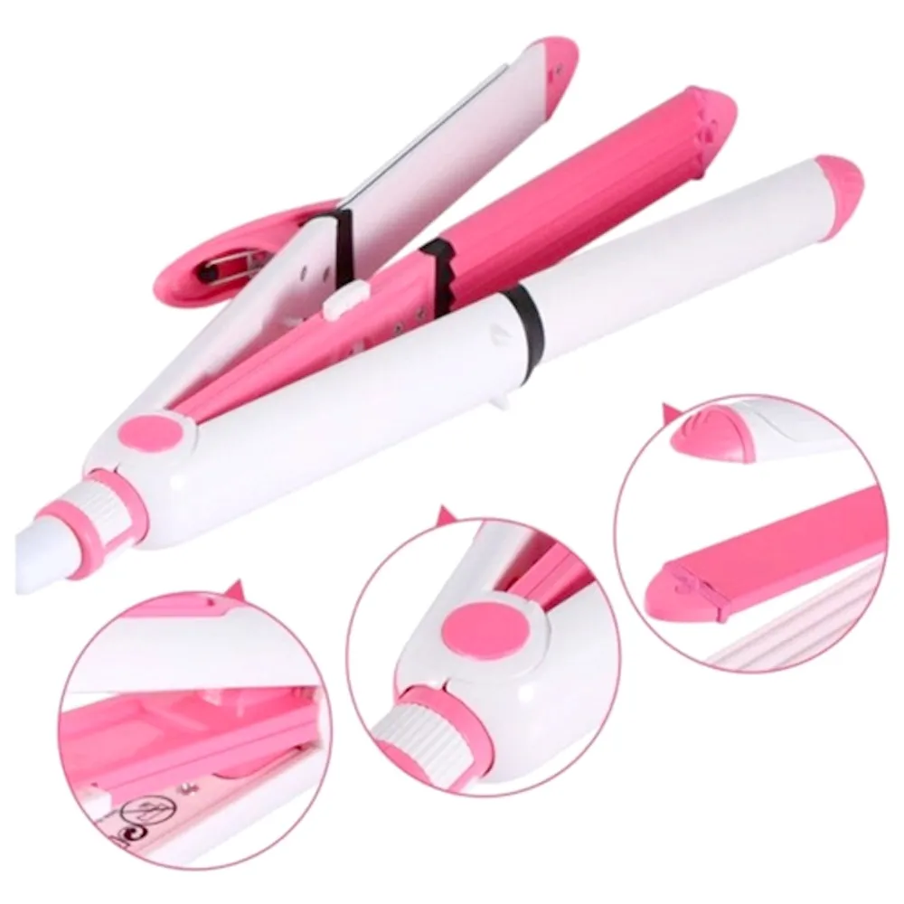 Kemei KM-1213 3 in 1 Professional Hair Straightener and Hair Curler – View 1