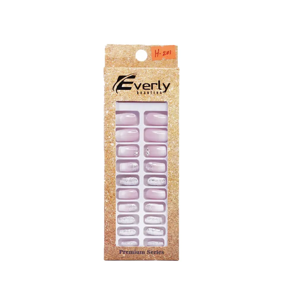 Everly H201 Trendy Designs Natural Artificial Fake Nails 24pcs – View 1