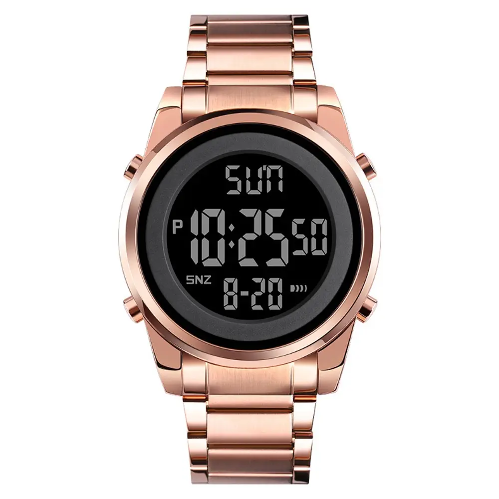 SKMEI 1611 Stainless Steel Luxury Analog Men's Watch – Dial Color: Black, Strap Color: Silver – View 1