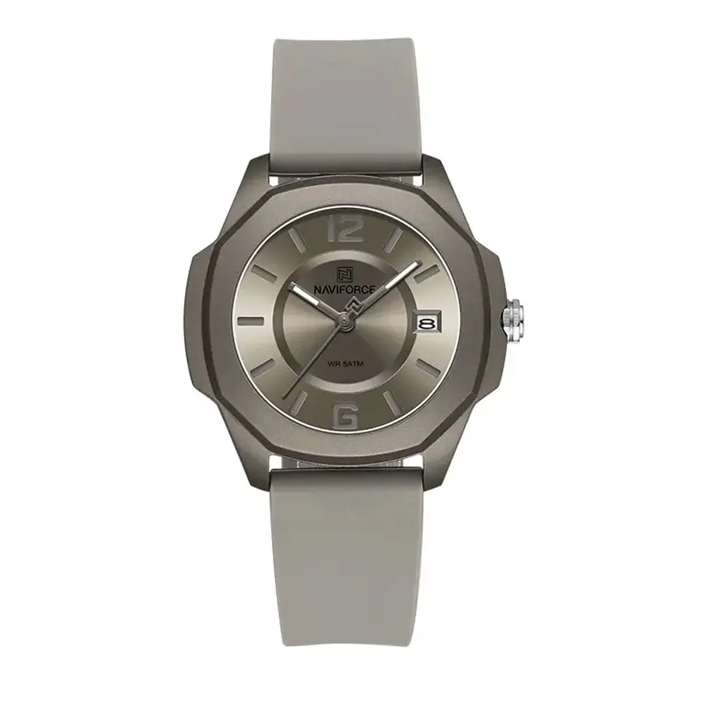 NAVIFORCE NF7107 5ATM Waterproof Stylish Women’s Luminous Sports Watch – Dial Color: Grey, Strap Color: Grey – View 1