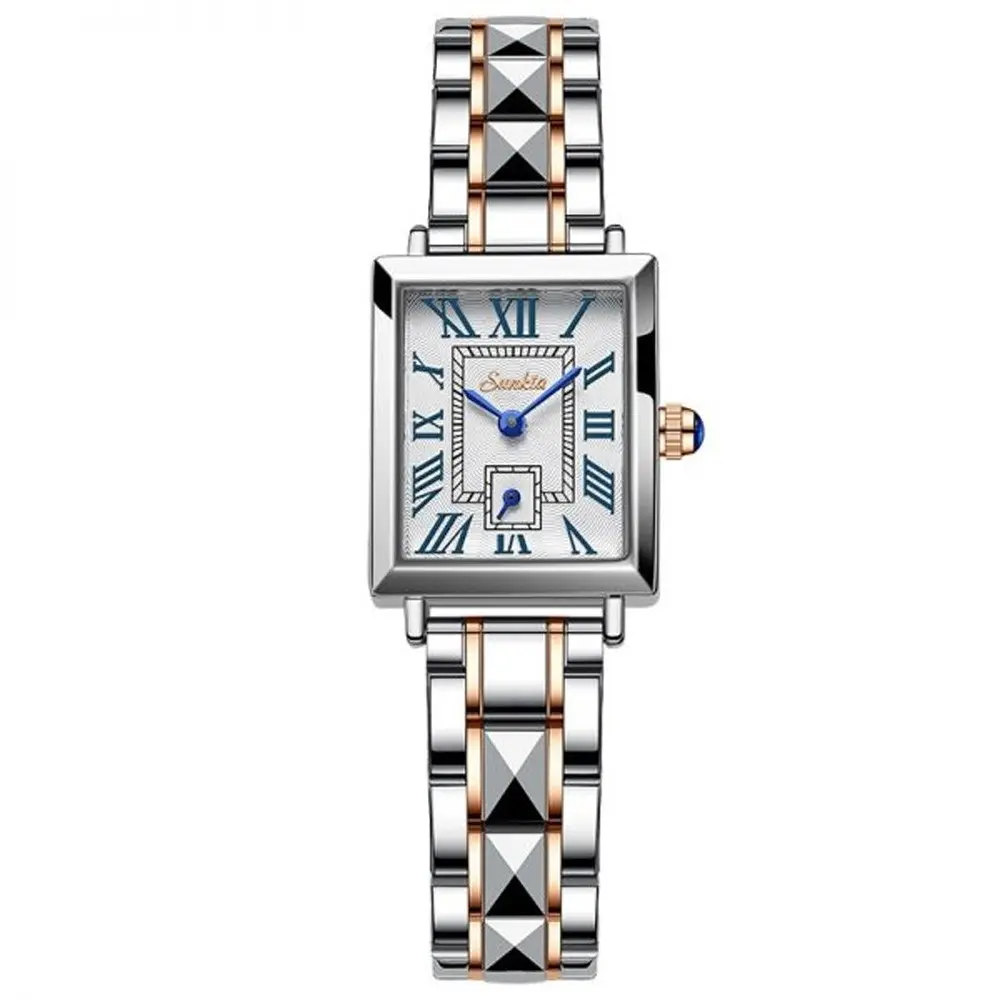 LIGE 6695 Analog Premium Gold Edition Stainless Steel Women's Fashion Watch – Dial Color: Blue, Strap Color: Rose – View 1