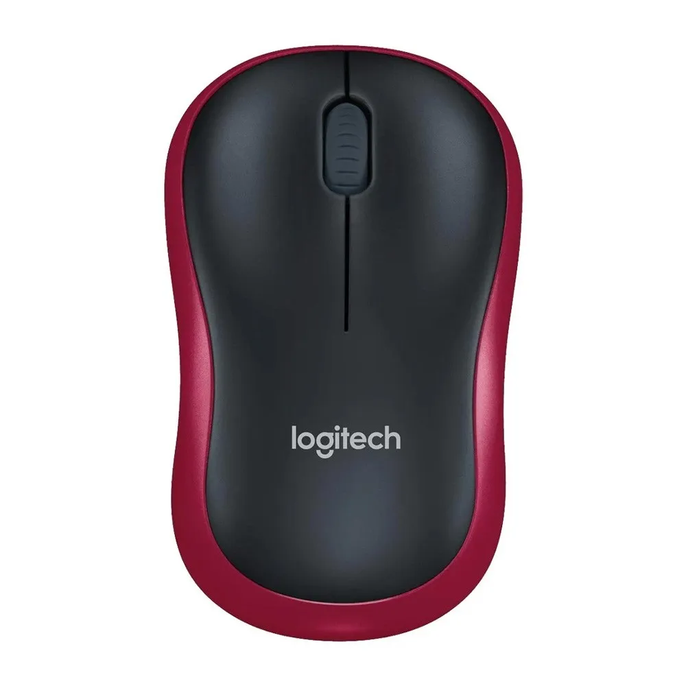 Logitech M185 Compact Optical Wireless Mouse – Color: Red – View 1