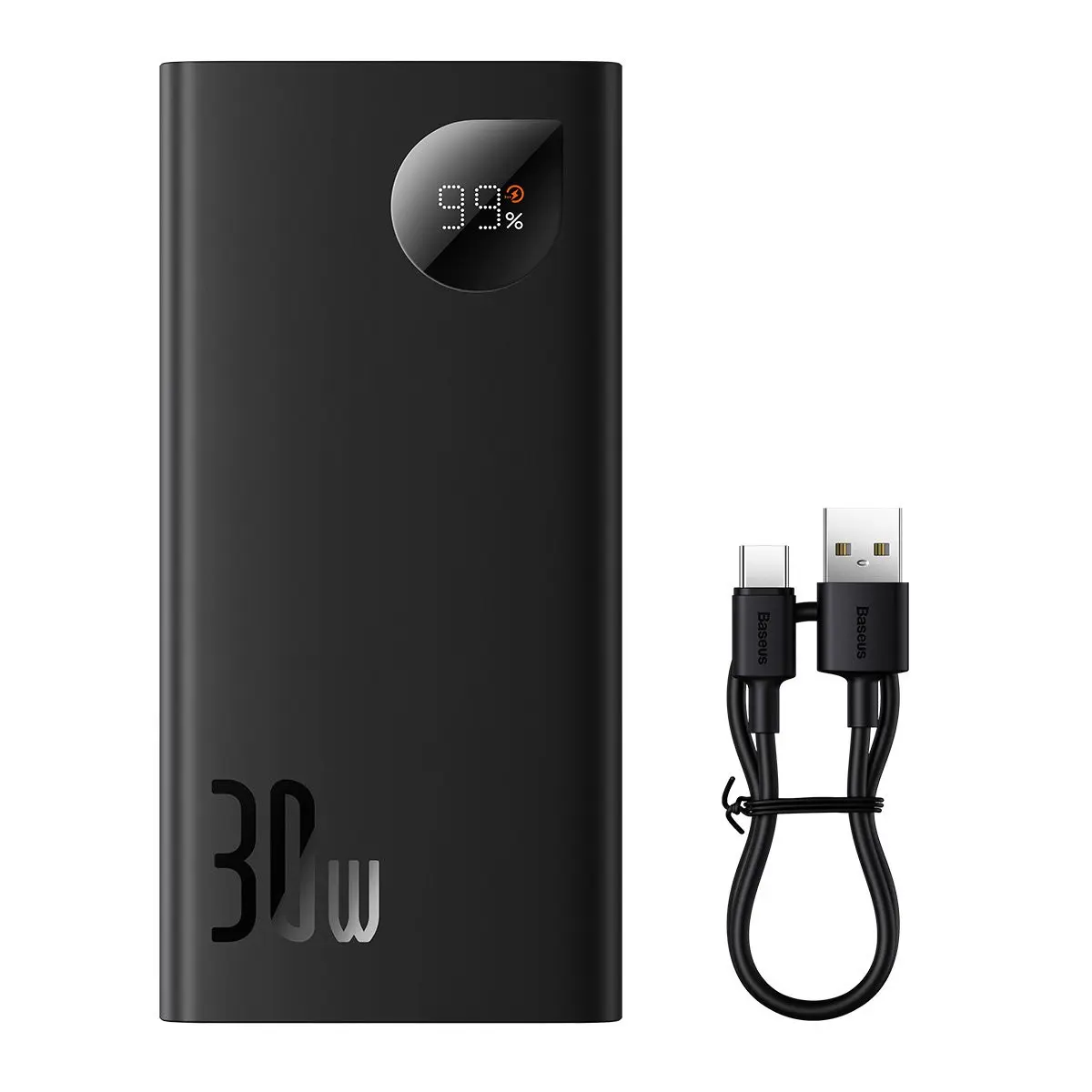 Baseus Adaman2 Series Mini 10000mAh 30W Portable Charger Power Bank – Color: Black – View 1