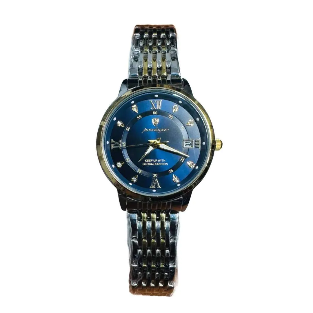 Poedagar 836 CH Gold Blue Women's Watch – Dial Color: Gold, Strap Color: Blue – View 1