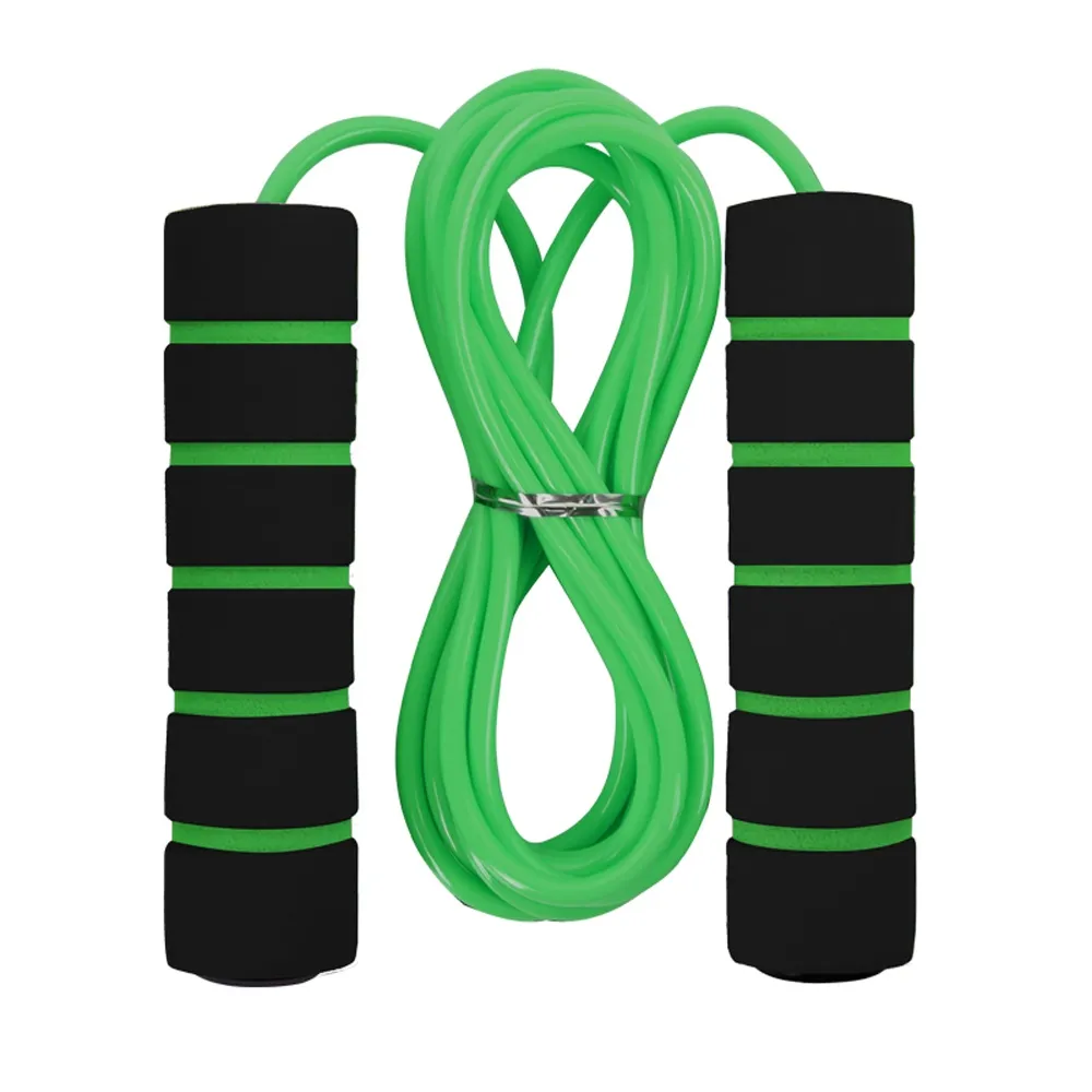 Long Handle Built-in Smooth Bearing Skipping Rope – Color: Green – View 1
