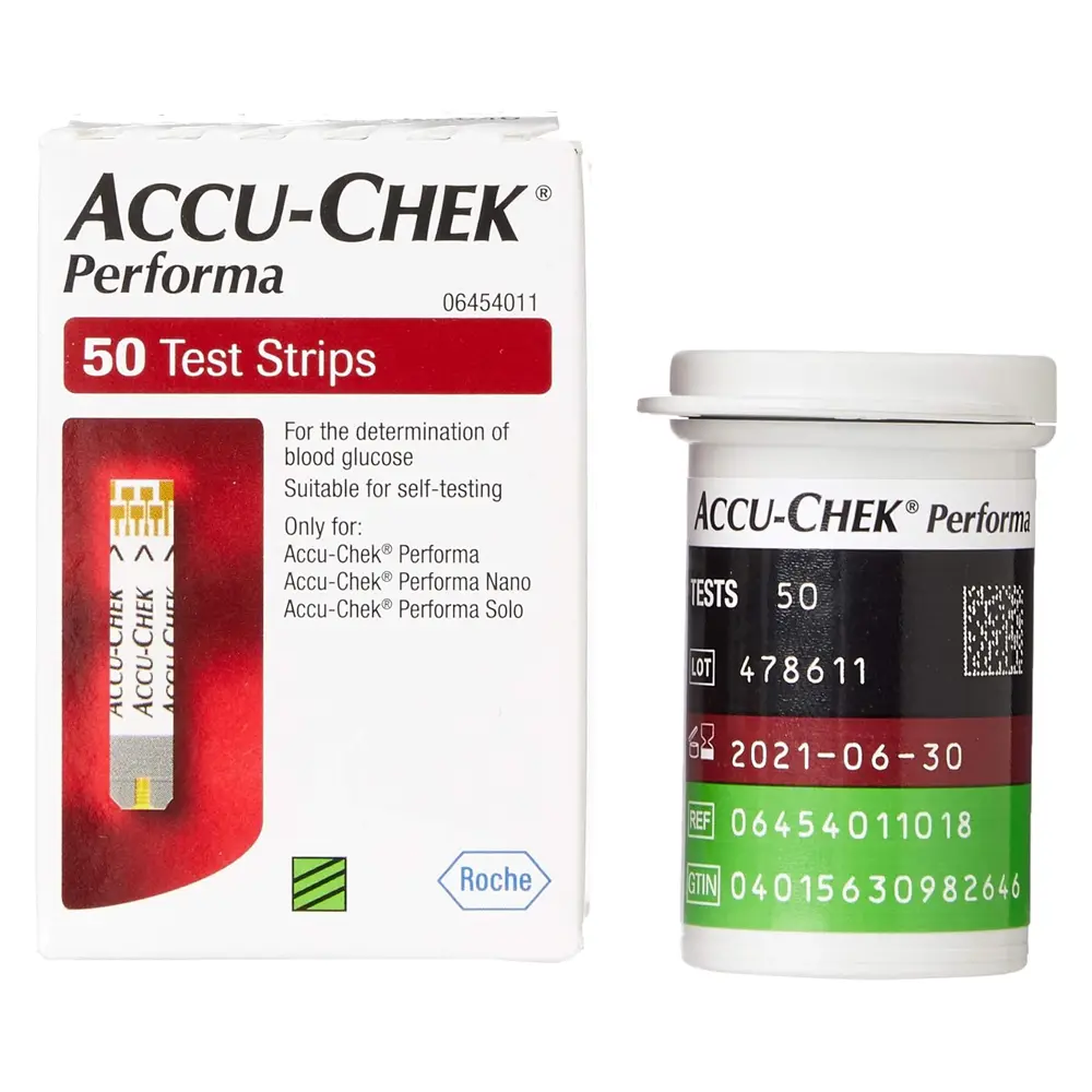 Accu-Chek Performa Blood Glucose Strips Pack – Number Of Strips: 50 – View 1