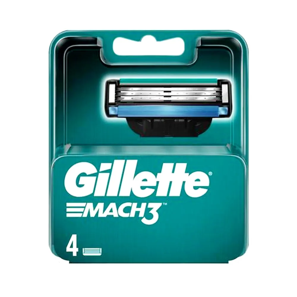 Gillette Mach 3 Manual Razor Shaving Blades – Quantity: 4 Units – View 1