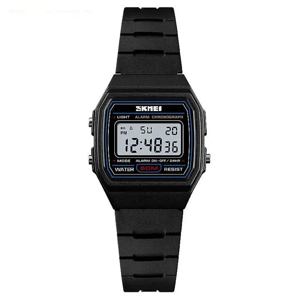 SKMEI 1460 Digital Waterproof Kid's Watch – Dial Color: Black, Strap Color: Black – View 1