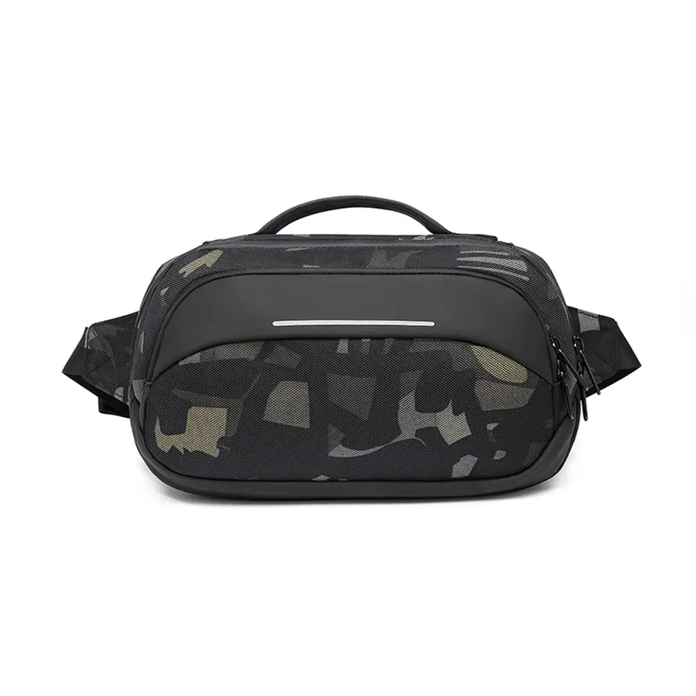 Ozuko 9551 Waterproof Anti-Theft Waist Bag With Sport Fitness Trendy Bag – Color: Green – View 1