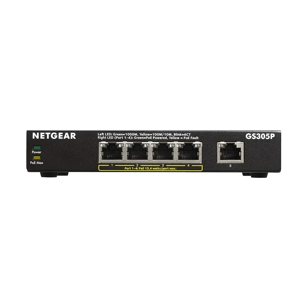 Netgear GS305P 5-Port Gigabit Ethernet Unmanaged Network Switch – View 1