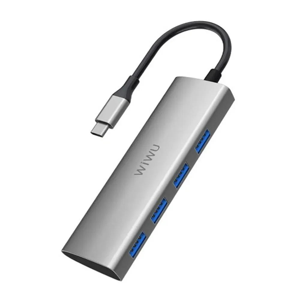 WiWU Alpha A440 4-in-1 USB Type-C Hub Gray – View 1