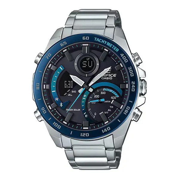 Casio ECB-900DB-1ADR Edifice Bluetooth Stainless Steel Tough Solar Men’s Watch – Dial Color: Blue, Strap Color: Silver – View 1