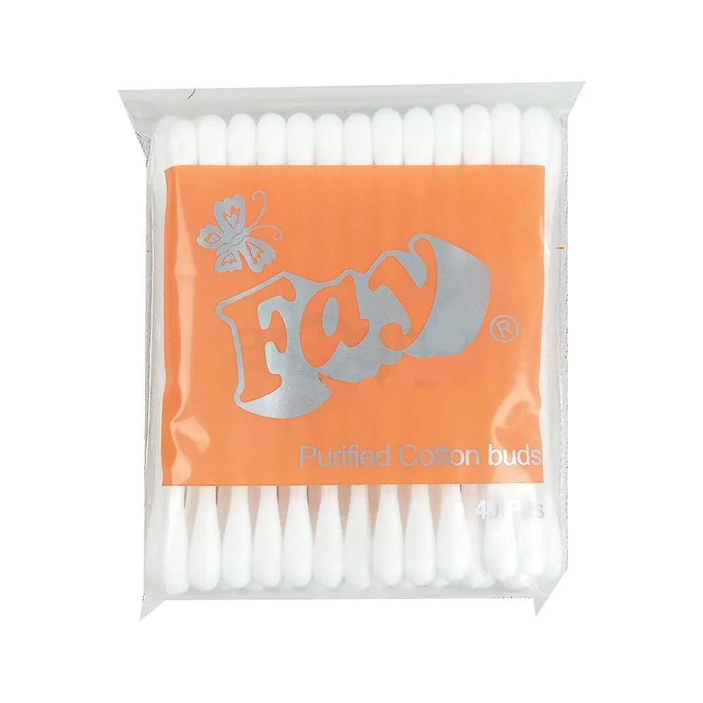 Fay Cotton Tips And Paper Sticks Purified Cotton Buds 40 Pcs – View 1