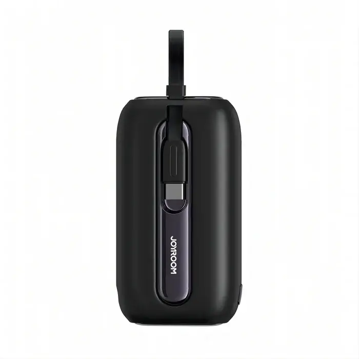 Joyroom JR-L012 Colorful Series LED Digital Display Dual Cables Power Bank – Color: Black – View 1