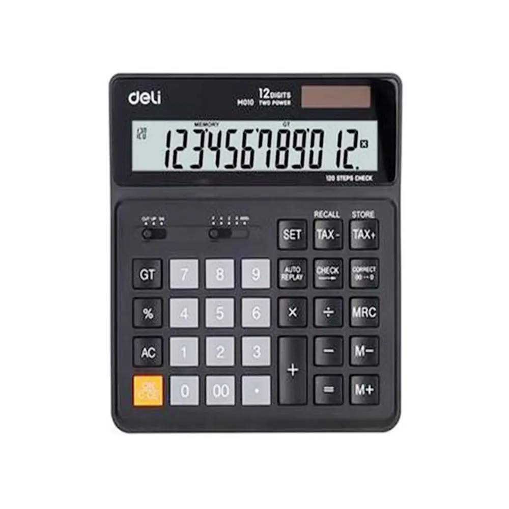 Deli EM01020 Check & Recheck Wide-H desk calculator – View 1