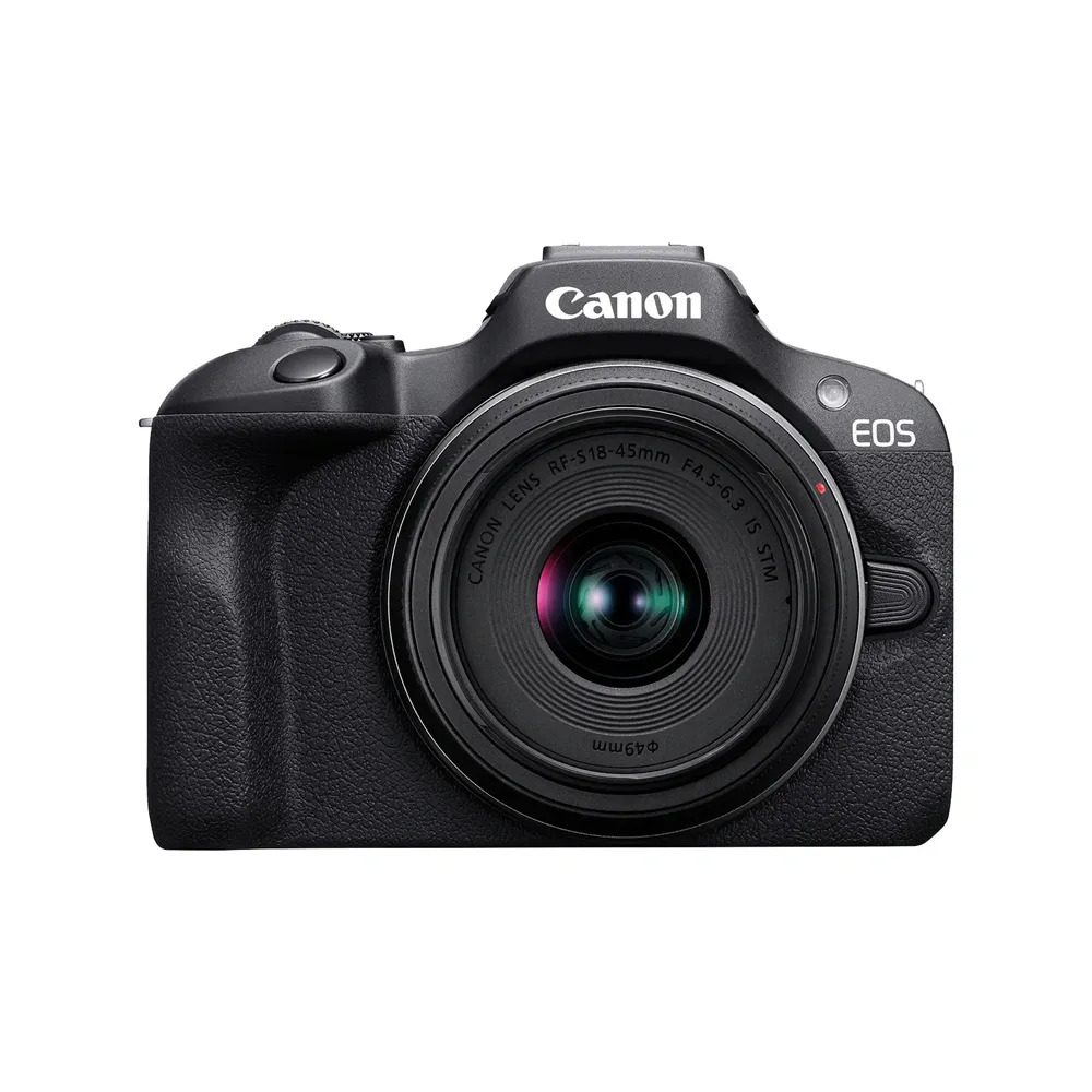 Canon EOS R100 RF-S18-45mm F4.5-6.3 is STM Lens DSLR Camera – View 1