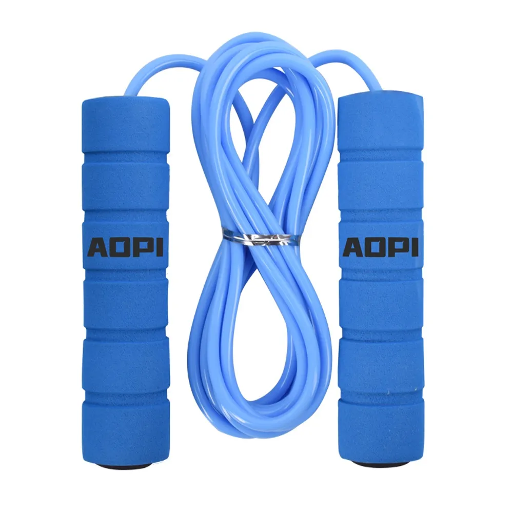 Long Handle Lightweight Plastic Cord Skipping Rope – Color: Blue – View 1