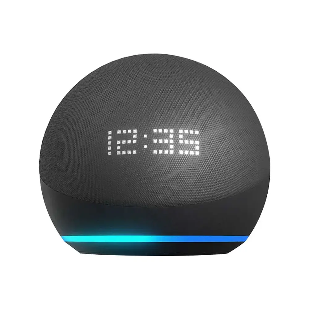 Amazon Echo Dot 5th Gen LED Display Smart Speaker with Clock – Color: Black – View 1