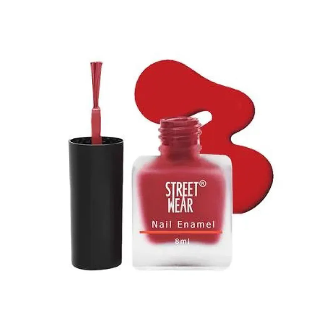 Street Wear Matte Beautiful Nail Enamel Just Red Nail Polish – View 1
