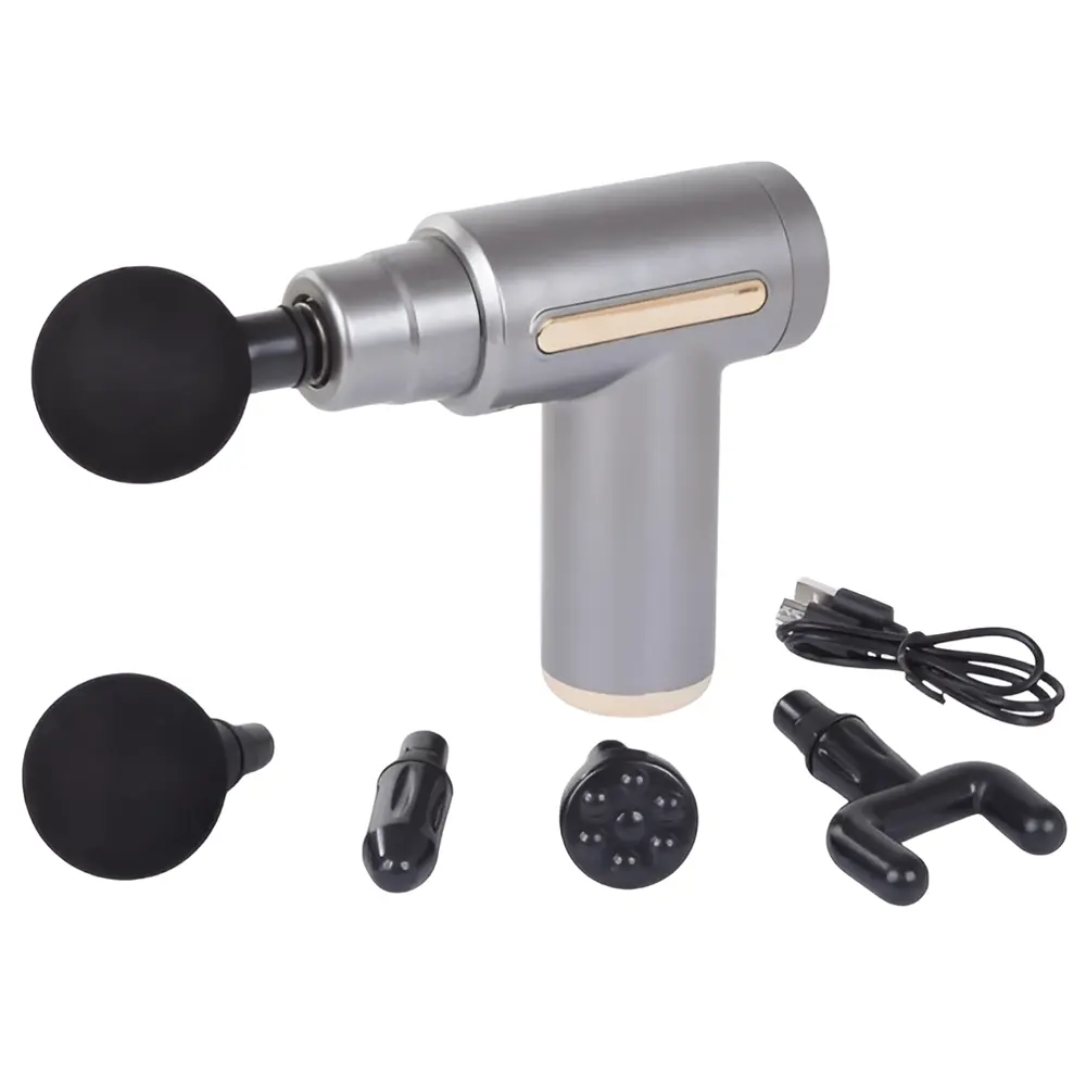 Deep Tissue Pain Relief Mini Electric Massage Gun – Color: Gray – View 1