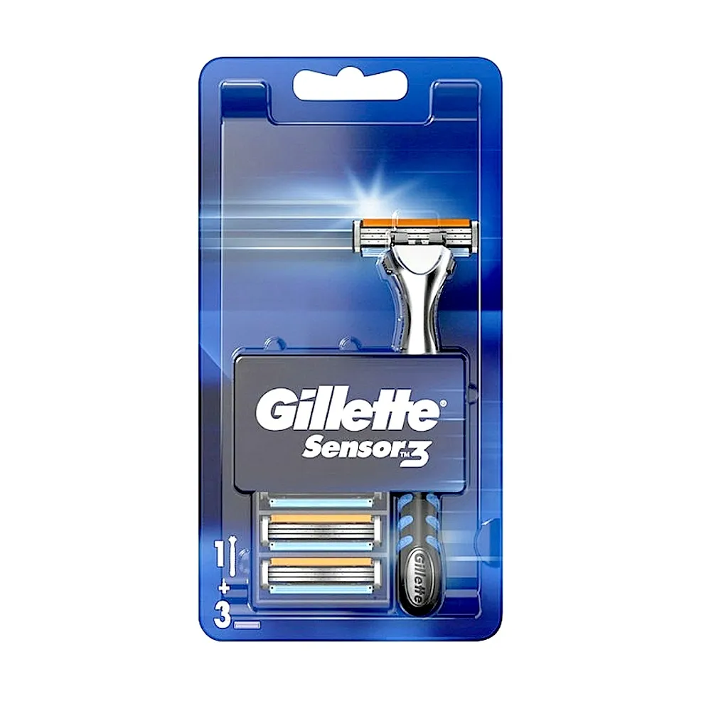 Gillette Sensor 3 Compatible Shaver Razors With 3 Replaceable Cassettes – View 1