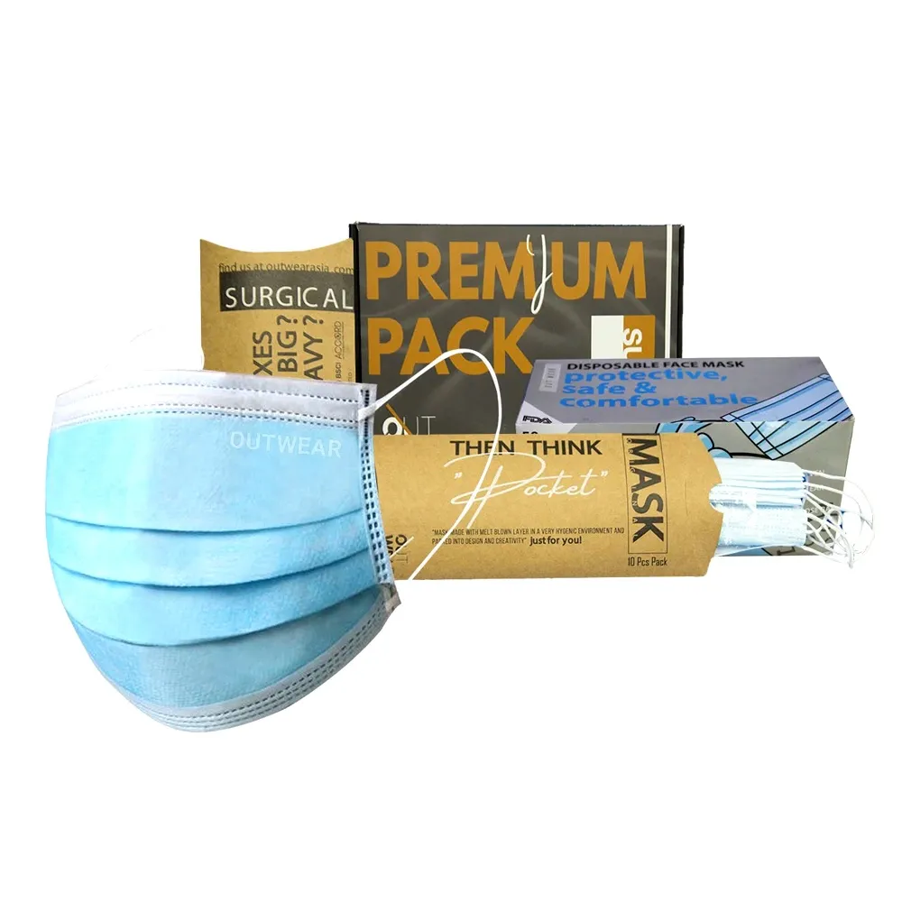OUTWEAR Premium Disposable 3-Ply Surgical Face Mask – 50 Pcs Pack Premium – View 1
