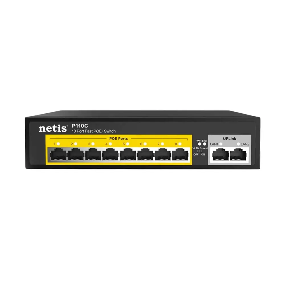 Netis P110C 8POE+2RJ45 10 Ports Standard Poe Switch – View 1
