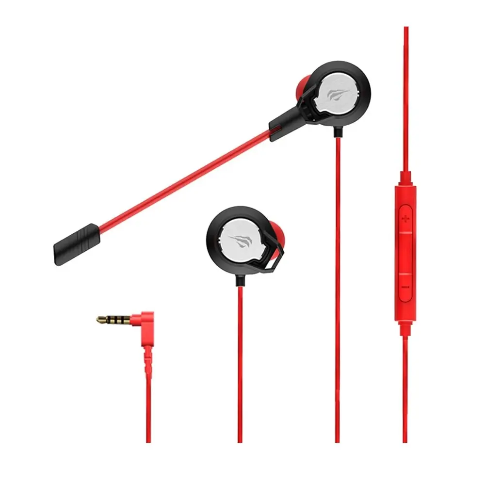 Havit GE02 Dual Microphone Hd Gaming 3.5mm Wired Earphone – Color: Red – View 1