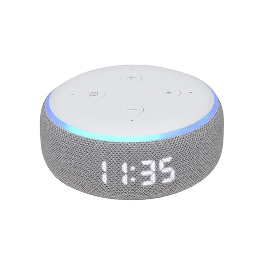 Amazon Echo Dot 3rd Gen Chromecast Mini Speaker – With Clock – Color: White – View 1