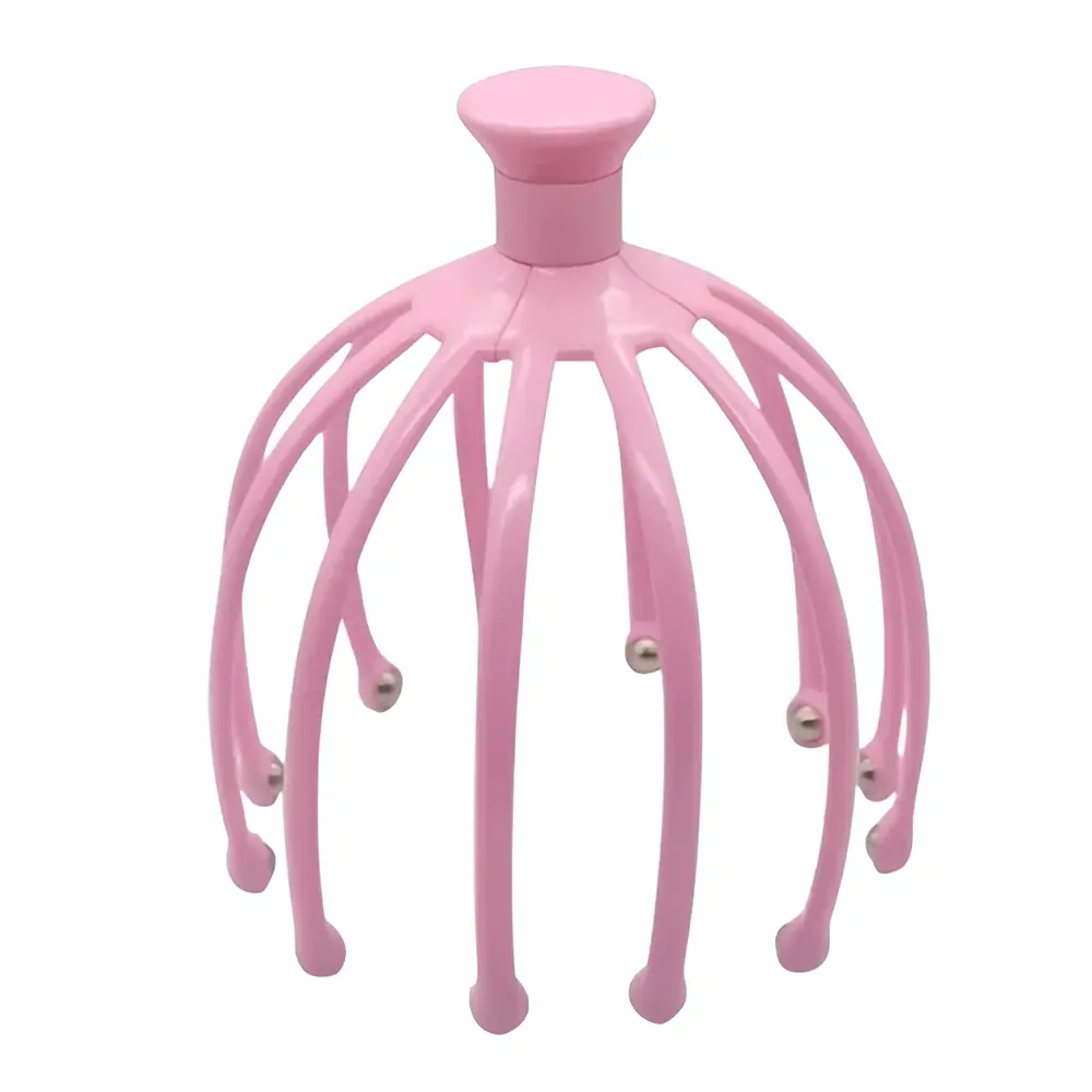 Non-Electric Head & Neck Stress Relief Claw Massager – Color: Pink – View 1